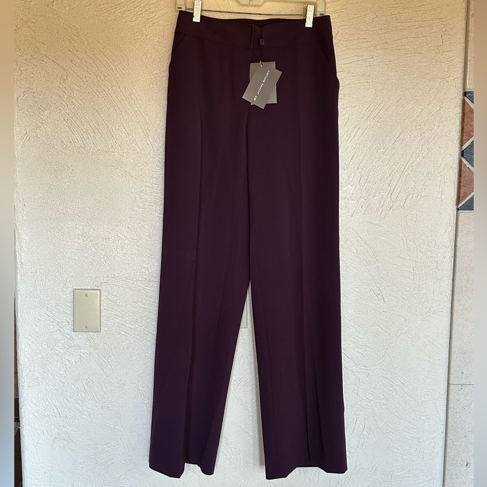 NWT St. John Sport dark purple trousers